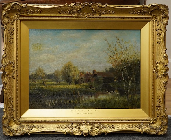 James George Bingley (1840 - 1920), oil on board, The Old Mill, Ambersham, 25 x 35cm. Condition - fair to good